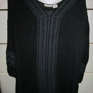 vintage black tunic top/mini dress